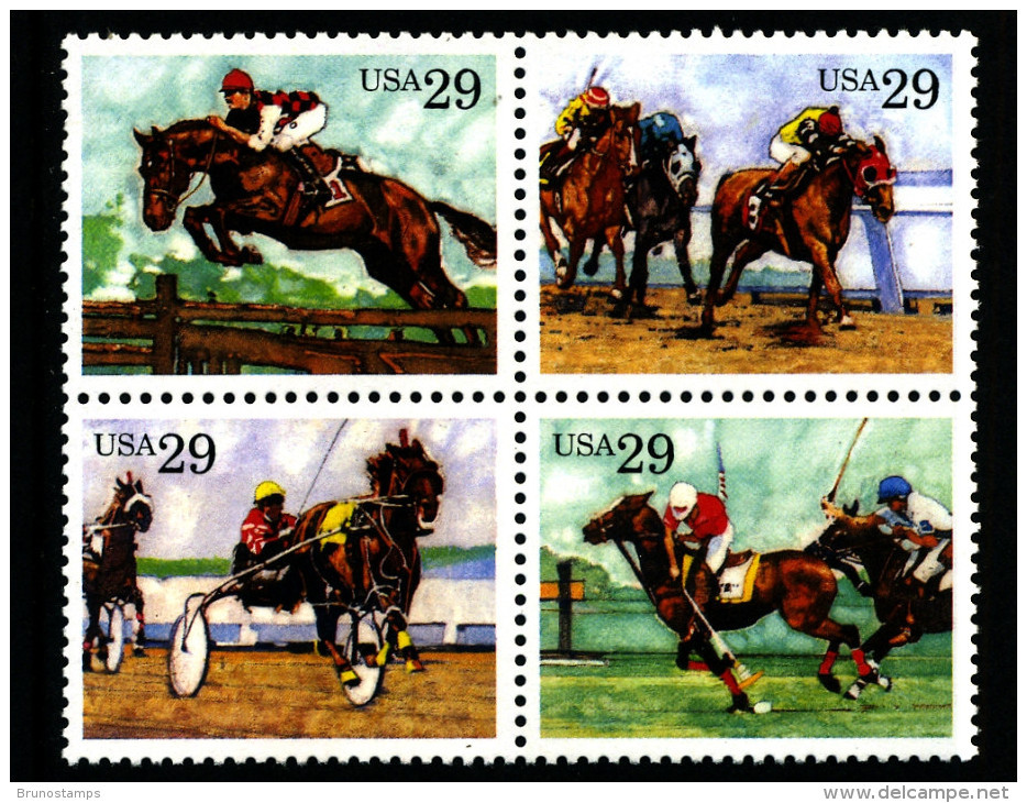 UNITED STATES/USA - 1993  HORSES  BLOCK  MINT NH - Nuovi