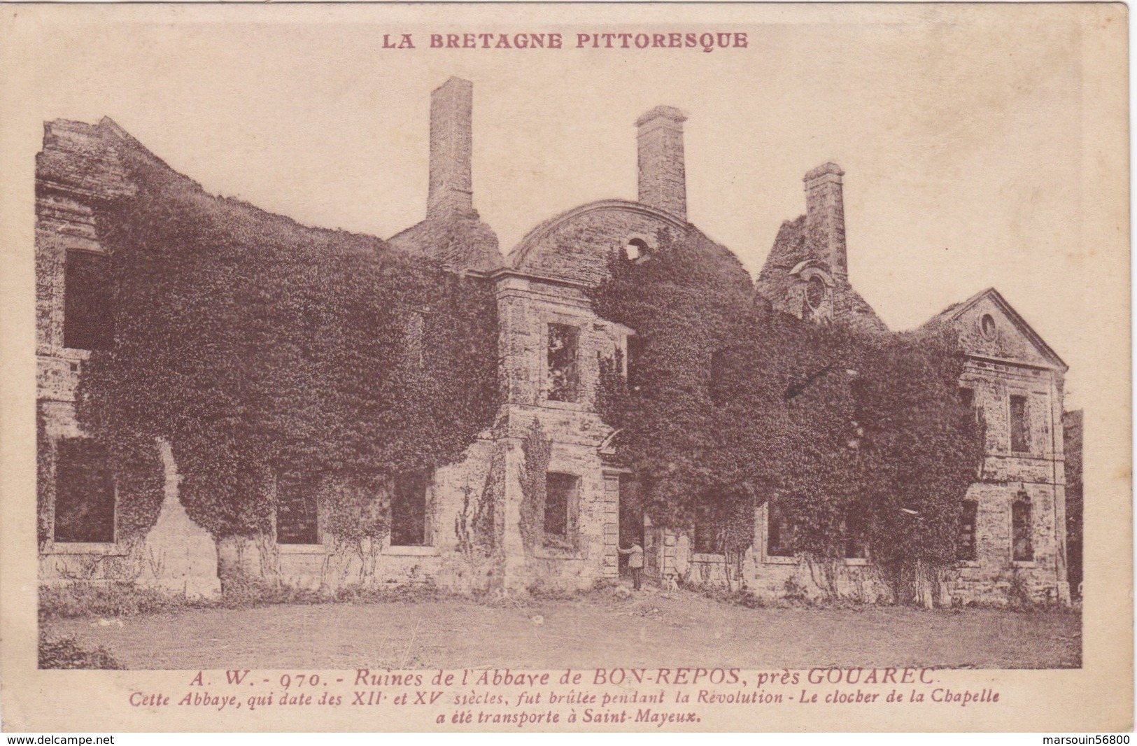 CPA N°970 Dept 22 GOUAREC Ruines De L'abbaye De Bon Repos - Gouarec