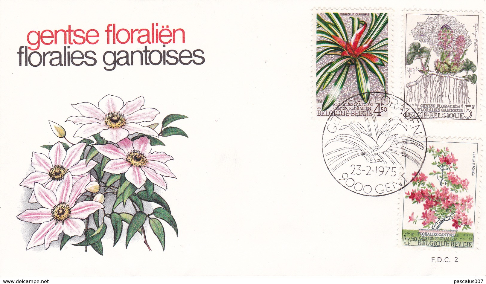 1749 1751 NAT 2 FDC   Floralies Gantoises V 23-2-1975 9000 Gent €4 - Ohne Zuordnung