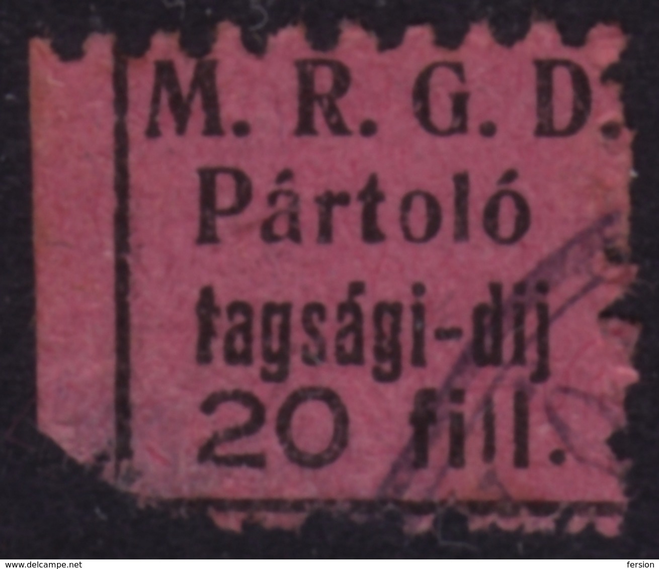 M. R. G. D. / M.R.G.D. - Member Label / Vignette / Cinderella - Used (damages) - HUNGARY - Officials