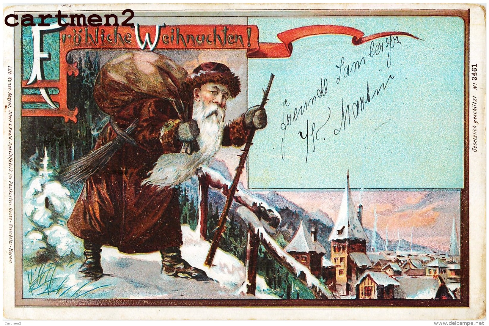 FRÖLICHE WEIHNACHTEN PERE-NOEL FETE GESETZLICH GESCHÜLZT 1899 - Autres & Non Classés