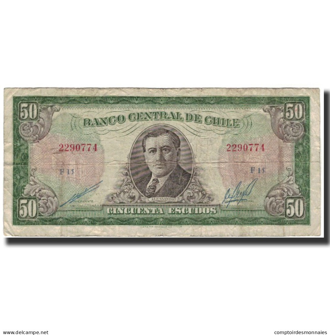 Billet, Chile, 50 Escudos, 1973, KM:140b, B+ - Chili