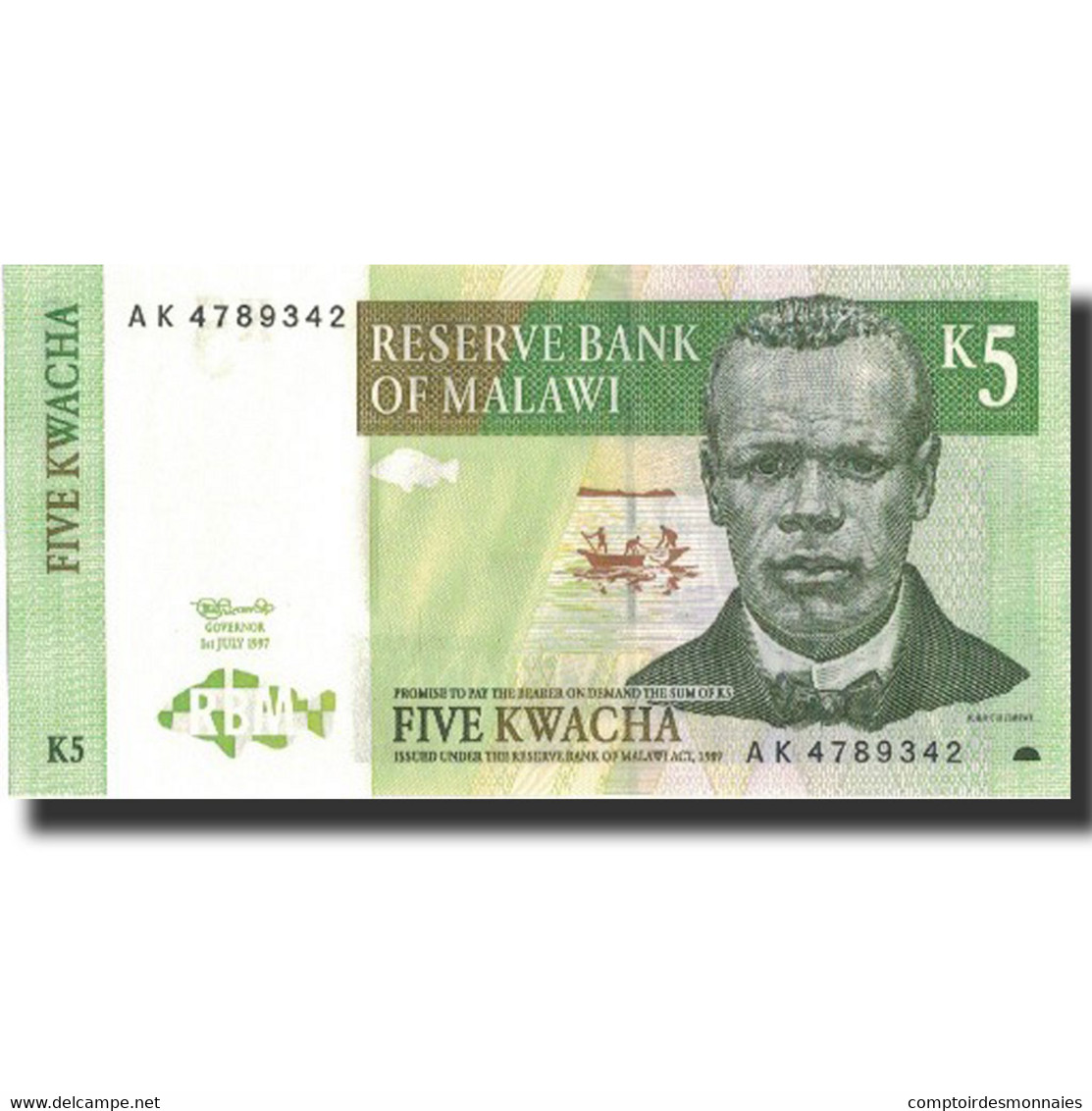 Billet, Malawi, 5 Kwacha, 1997, 1997-07-01, KM:36a, SPL+ - Malawi