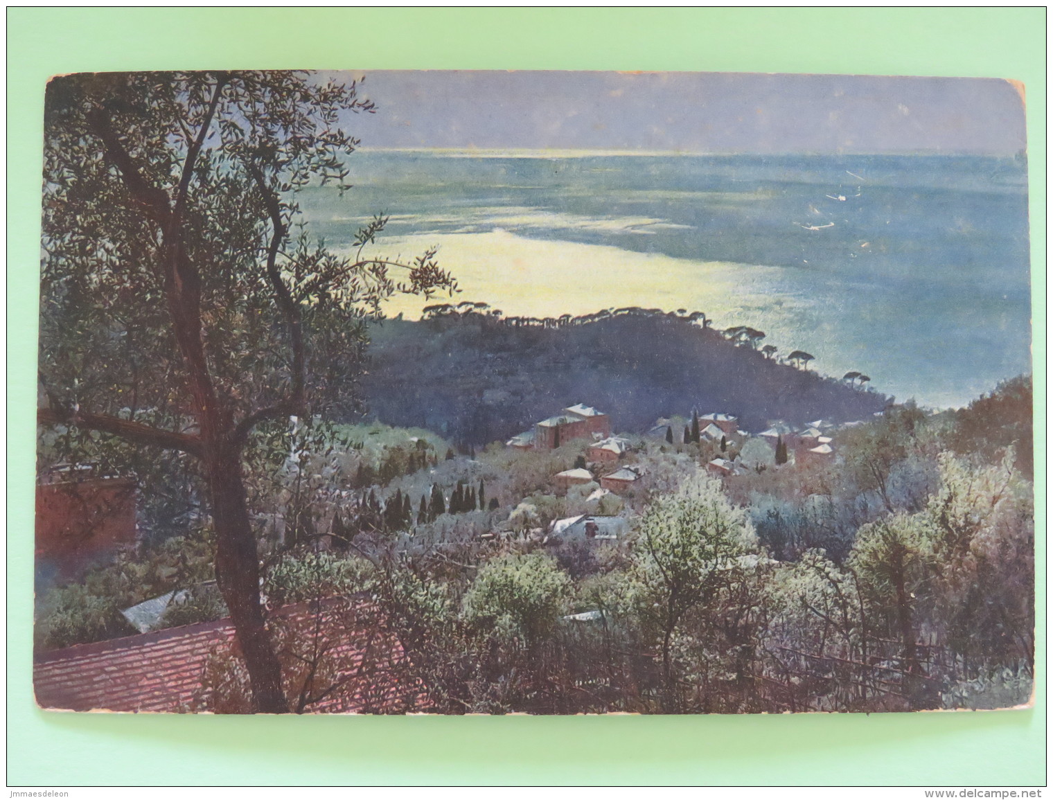 United Kingdom 1911 Postcard ""Italia - Riviera Di Levante - Camogli"" Sydenham To Kent - Georges V - Storia Postale