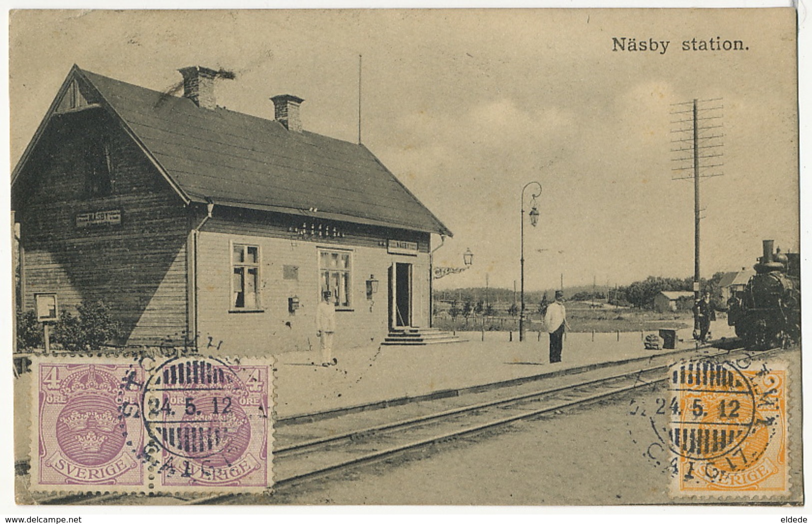 Nasby Station Train Postally Used 3 Stamps To Templeuve Nord France 59 - Suède