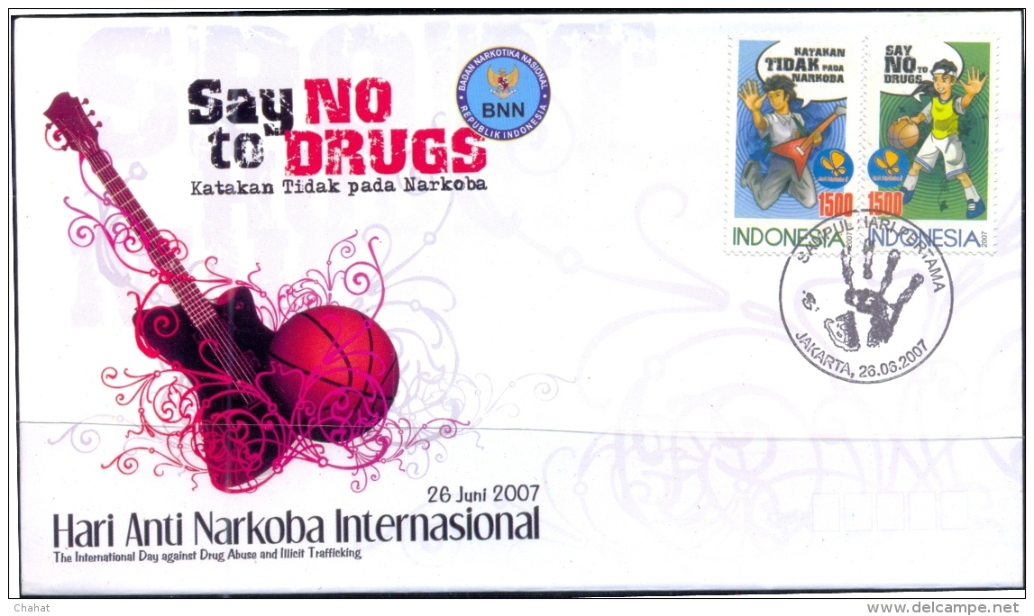 HEALTH-SAY NO TO DRUGS-FDC-INDONESIA-2007-BX1-379 - Droga