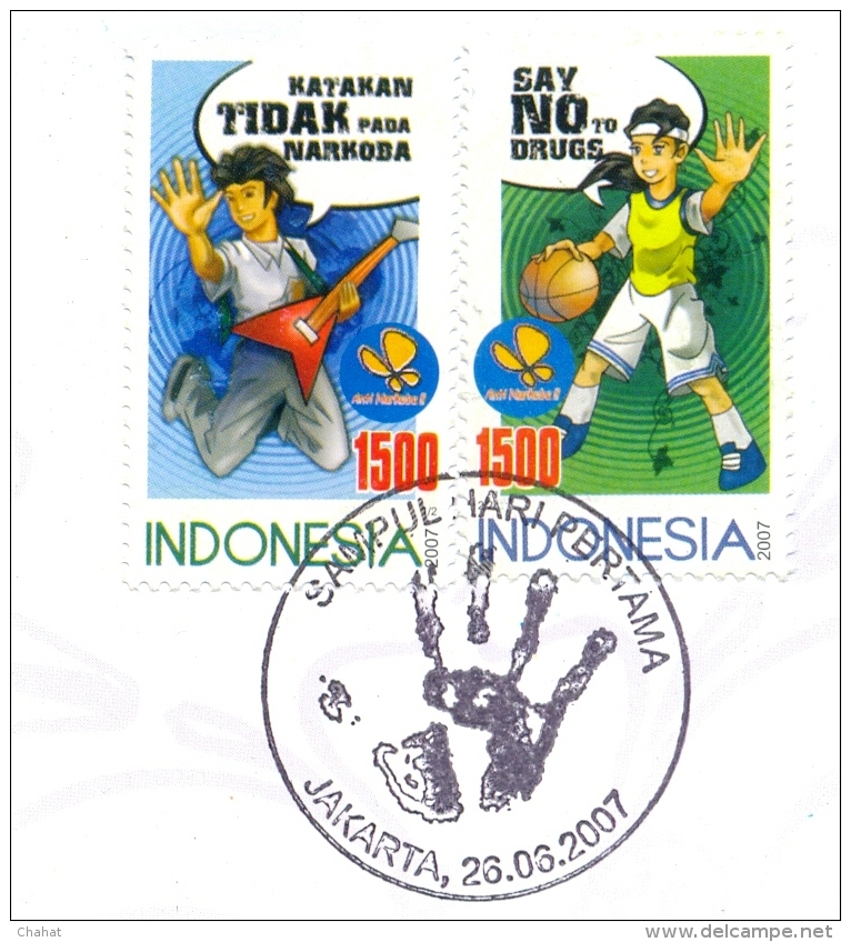 HEALTH-SAY NO TO DRUGS-FDC-INDONESIA-2007-BX1-379 - Droga