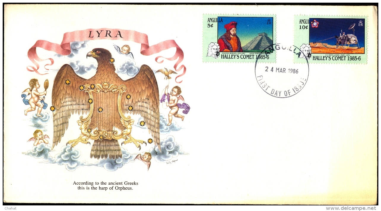 HALLEY'S COMET-1985-FDC-ANGUILLA-BX1-379 - Africa