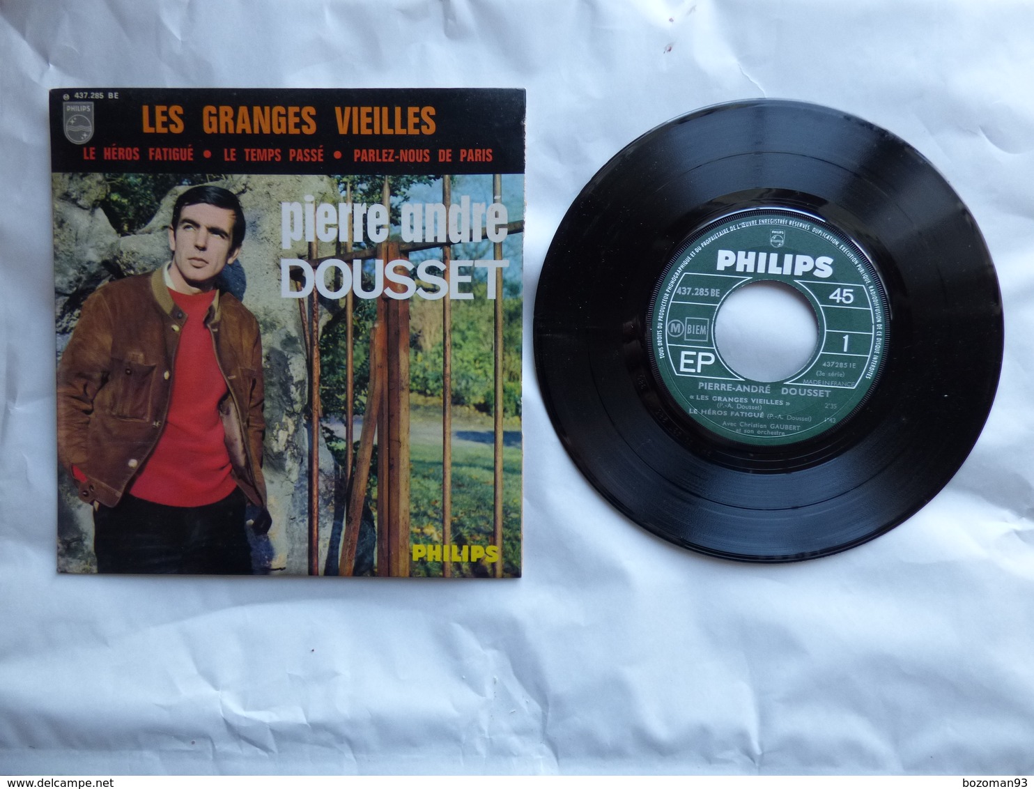 EP 45 T  PIERRE ANDRE DOUSSET   LABEL PHILIPS  437.285  LES GRANGES VIEILLES - Disco, Pop