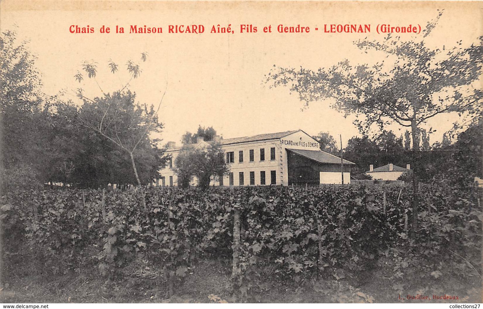 33-LEOGNAN- CHAIS DE LA MAISON RICARD AINE - FILS ET GENDRE - Autres & Non Classés