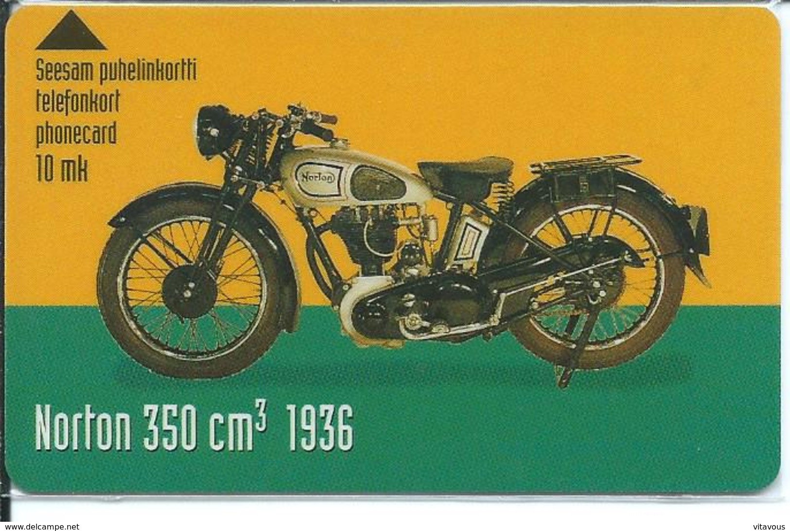 Télécarte Magnétique Finlande Moto NORTON 350 Cm3 1936 - Motor Sports - Sport  Phonecard (D 313) - Finlande