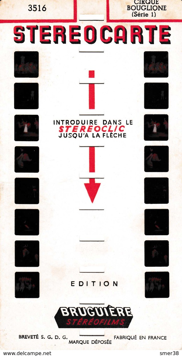 Stereocarte BRUGUIERE N° 3516 _ CirqueBouglione  Serie 1 - Visionneuses Stéréoscopiques