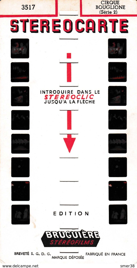 Stereocarte BRUGUIERE N° 3517 _ CirqueBouglione  Serie 2 - Visionneuses Stéréoscopiques