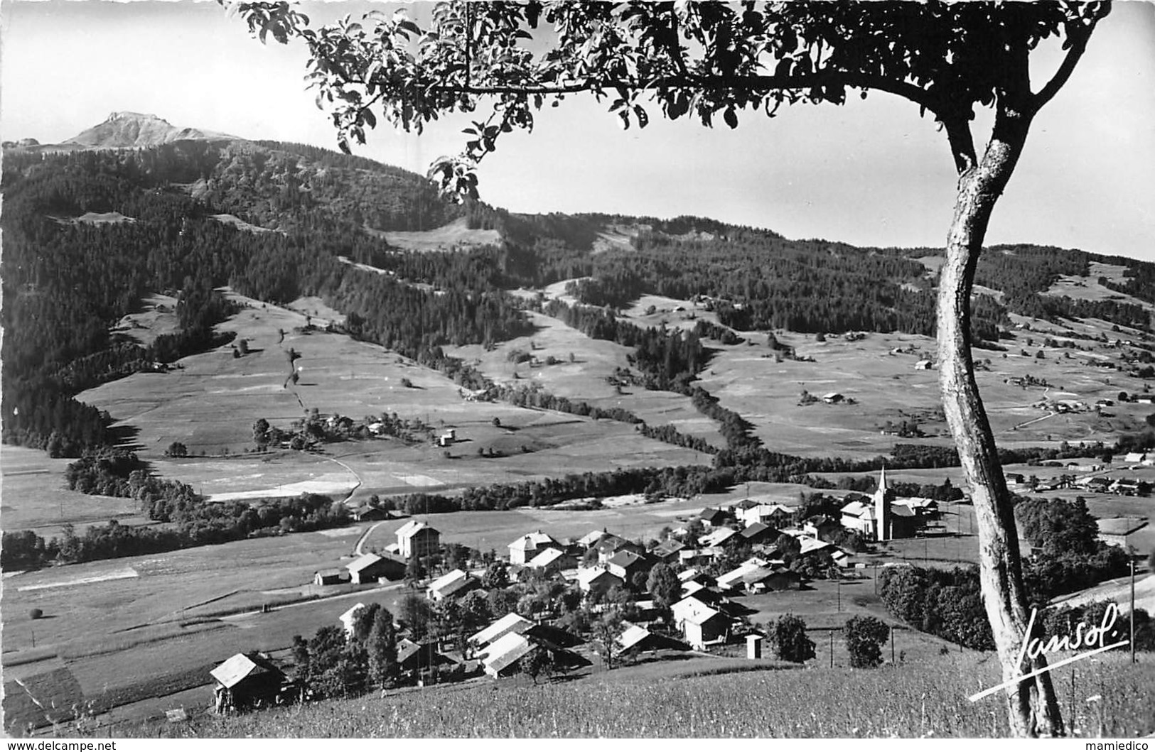 Hate-Savoie PRAZ-SUR- ARLY Vue Générale Et Le Crêt Du Midi CP Petit Format Semi-moderne Scans Recto-verso TBE - Autres & Non Classés