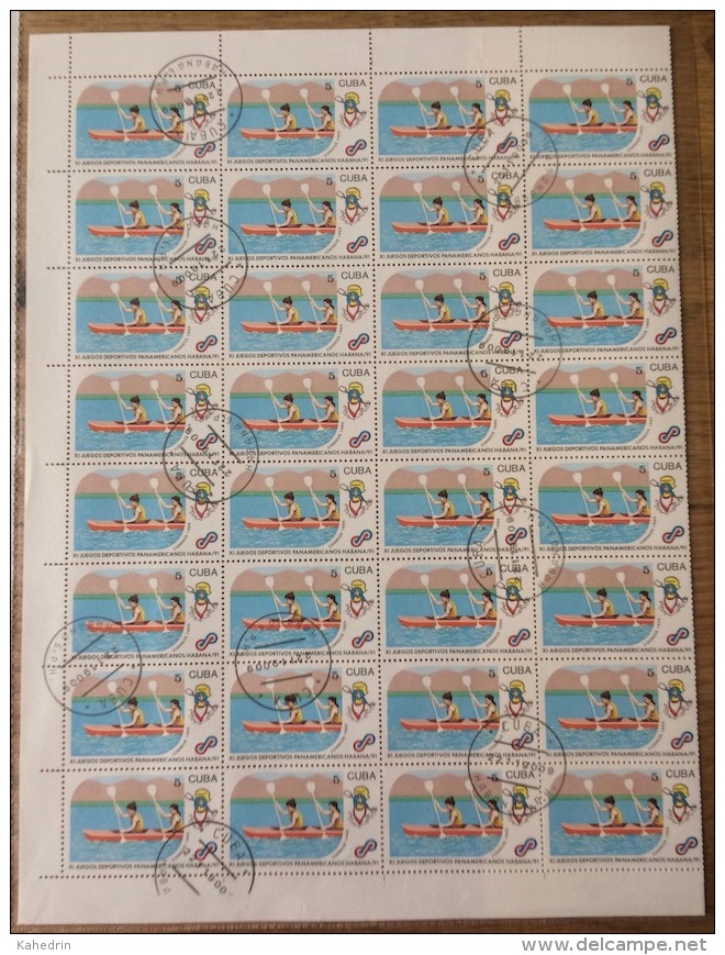 Cuba 1990, Sport Canoe Kano Kanu Canoe Canoa , Compleet Sheet (o) - Kanu