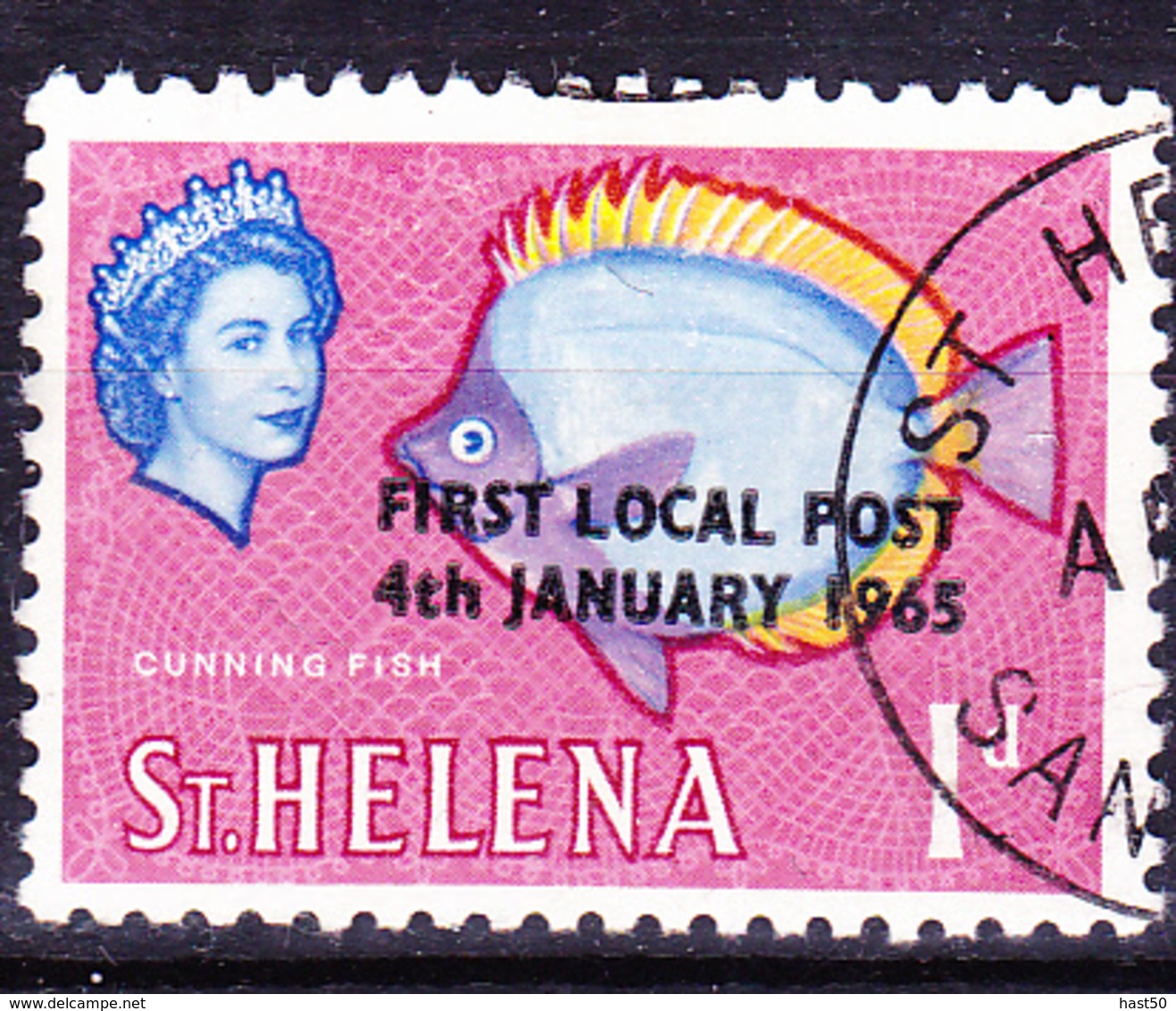 St. Helena - St.-Helena-Falterfisch (Chaetodon Sanctaehelenae) (MiNr: 163) 1965 - Gest Used Obl - Saint Helena Island