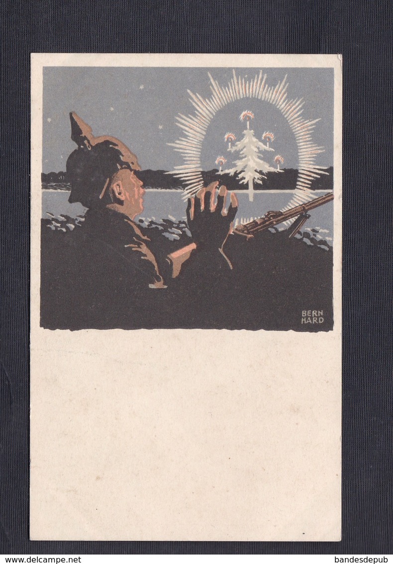 Guerre 14-18 Weihnachtsfreude Unser Märtern Illustrateur Bernhard Noel Tranchee Casque à Pointe - Guerra 1914-18