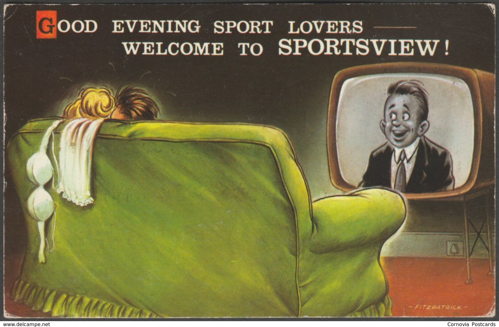 Comic - Good Evening Sports Lovers, C.1960s - Bamforth Postcard - Humor