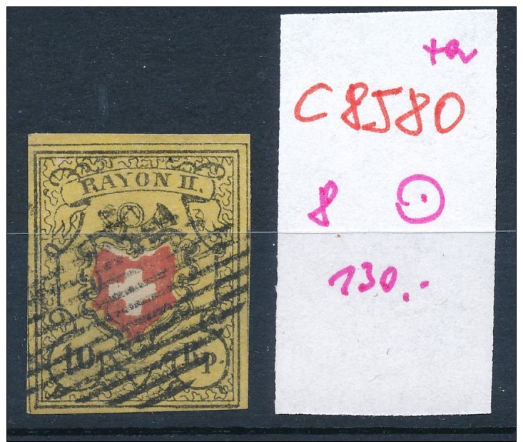 Schweiz  Nr.  8   O (c8580  ) Siehe Scan - 1843-1852 Kantonalmarken Und Bundesmarken