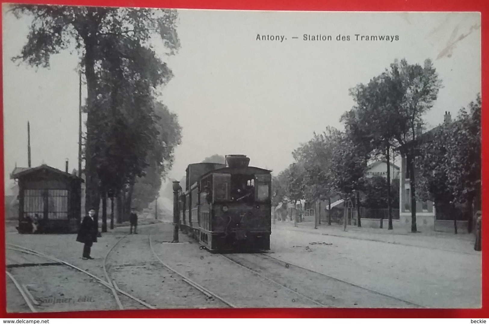 CPA 92 ANTONY - Stations Des Tramways - Voie Ferrée, Locomotive, Animation - Antony