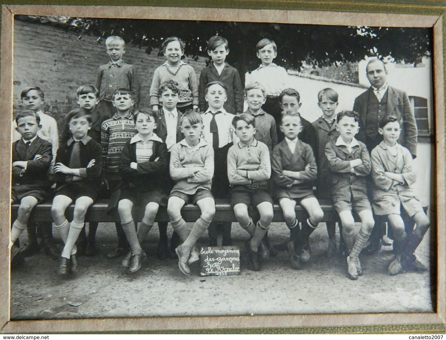 LE ROEULX: TRES BELLE PHOTO 12X16 DE LA CLASSE DE L'ECOLE MOYENNE DES GARCONS EN 1932 AU ROEULX - Le Roeulx