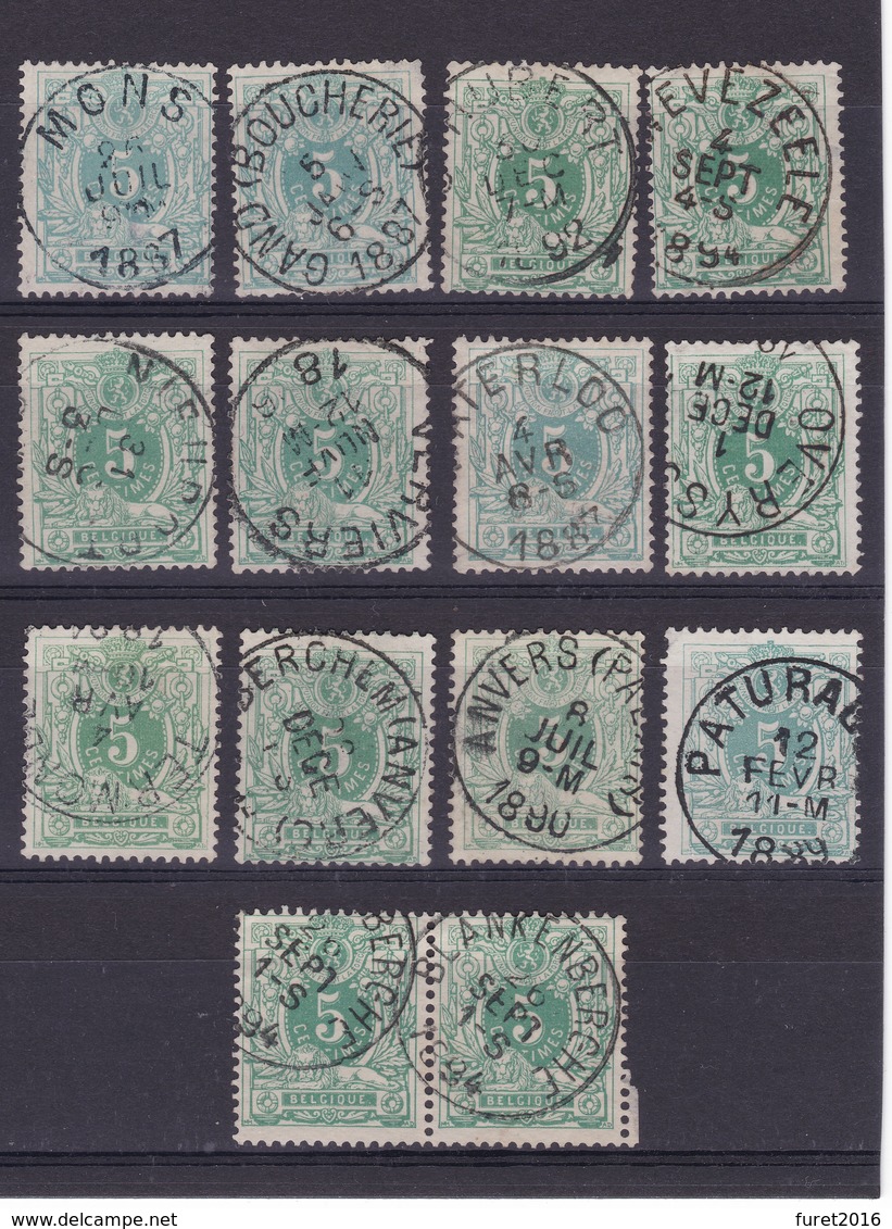 N° 45  :  30 Timbres Oblitérés - 1869-1888 Liggende Leeuw