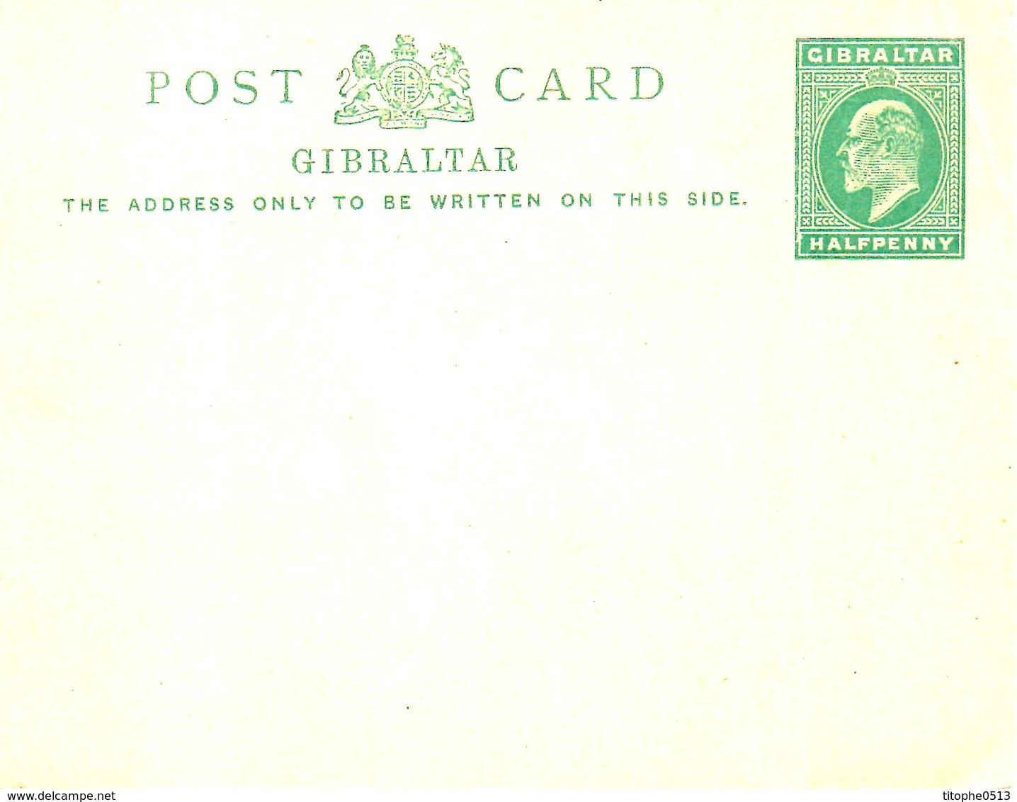 GIBRALTAR. Carte Pré-timbrée/Half Penny. George V. - Gibraltar