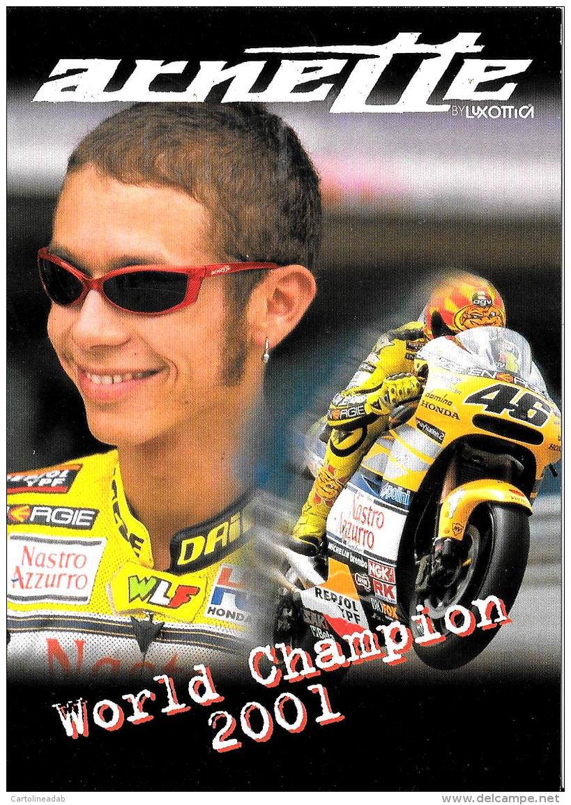 [MD1375] CPM - VALENTINO ROSSI - WORD CHAMPION 2001 - ARNETTE BY LUXOTTICA - Non Viaggiata - Motociclismo