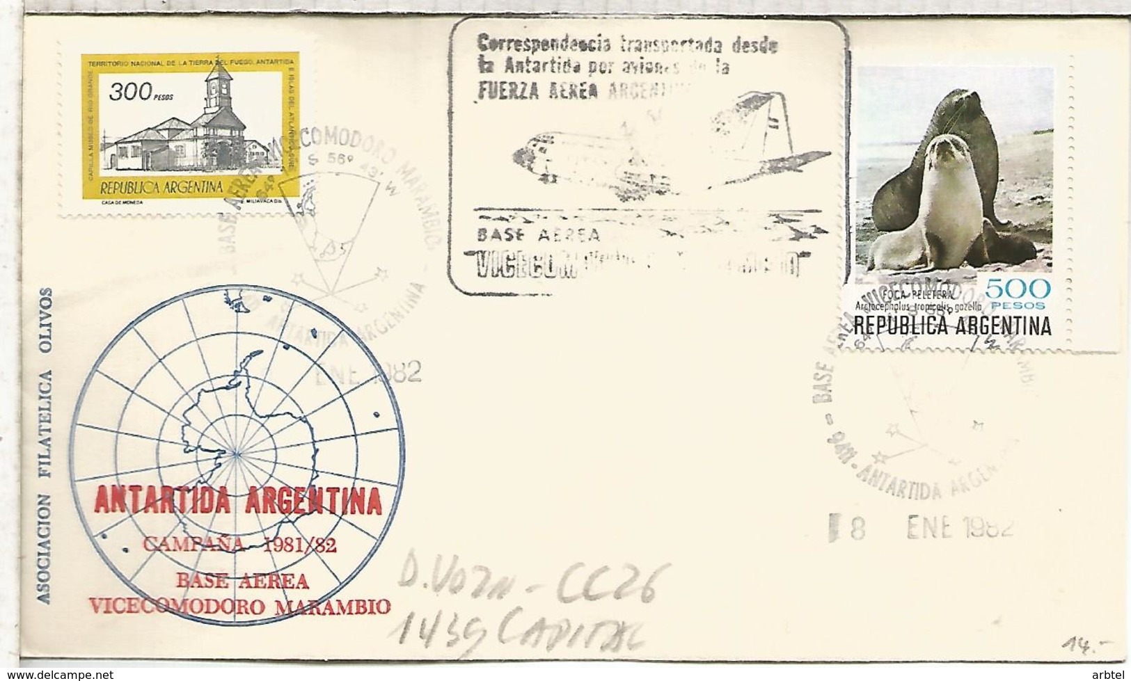 ARGENTINA ANTARTIDA ANTARCTIC BASE AEREA COMODORO MARAMBIO HERCULES POLO SUR - Autres Modes De Transport