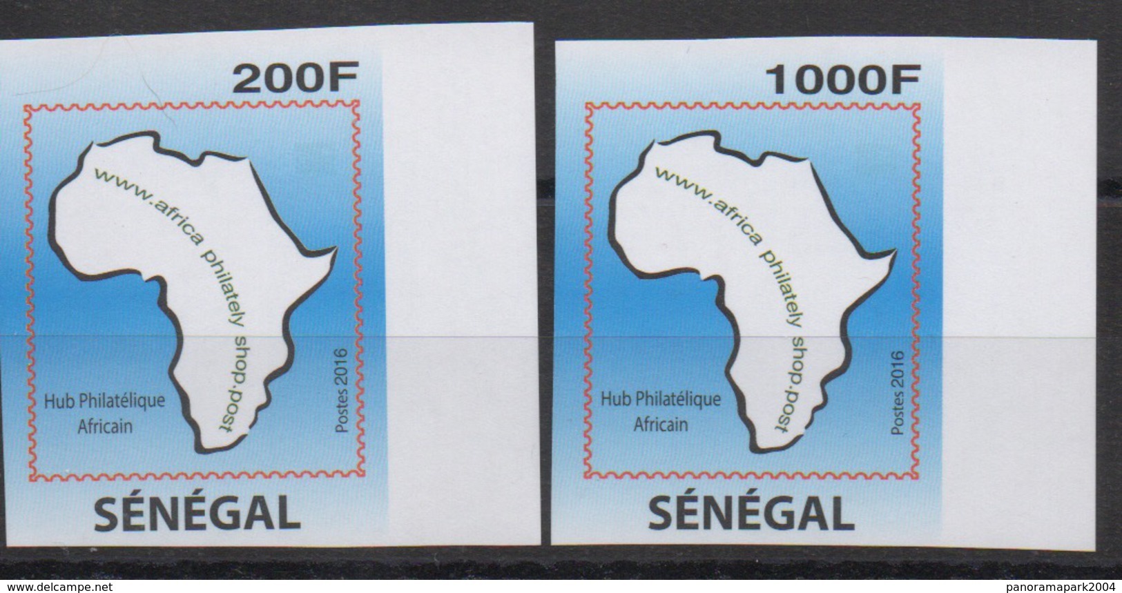 Sénégal 2016 Mi. ? IMPERF NON DENTELE Joint Issue Emission Commune Africa Shop Hub Philatélique 2 Val. ** - Emisiones Comunes