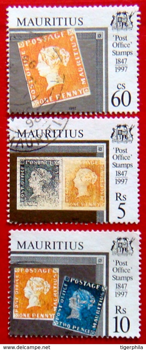 MAURITIUS 1997 150 Years Of Stamps Set Of 3 Used - Mauritius (1968-...)