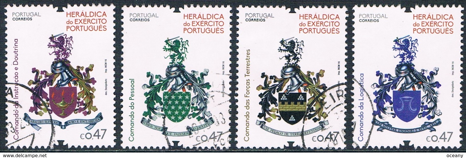 Portugal - Héraldique Militaire 4178, 4179, 4181, 4182 (année 2016) Oblit. - Oblitérés