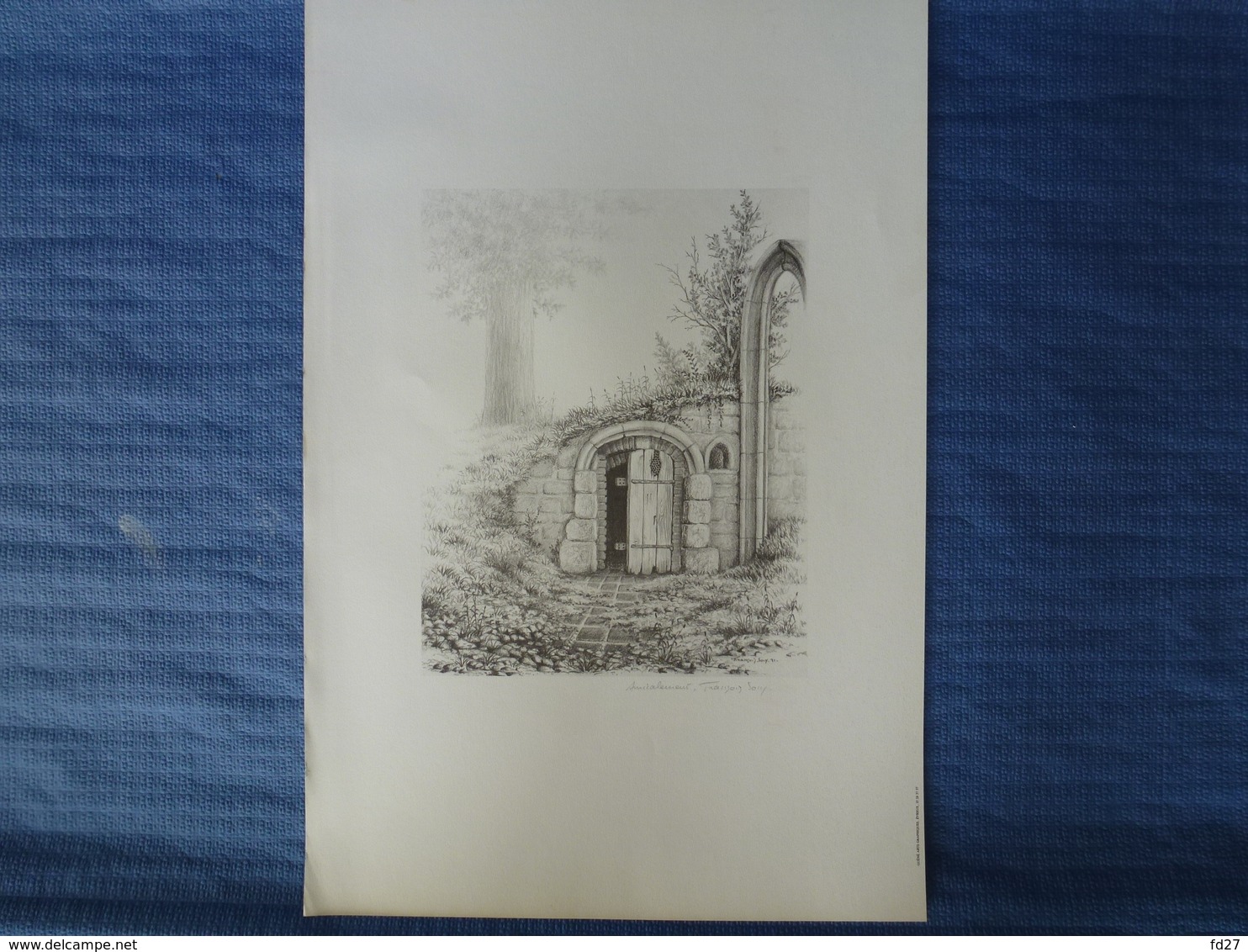 Lithographie Signée François Joly - 1980 - La Vieille Porte En Bois - Lithographies