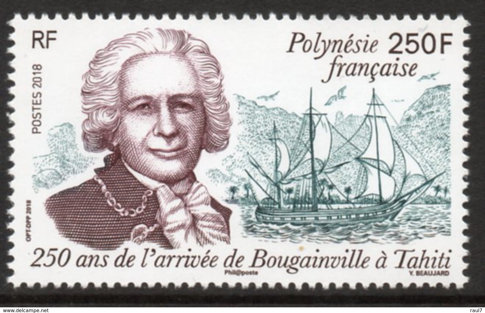 Polynésie Française 2018 - 250 Ans De L'arrivée De Bougainville à Tahiti - 1 Val Neufs // Mnh - Unused Stamps