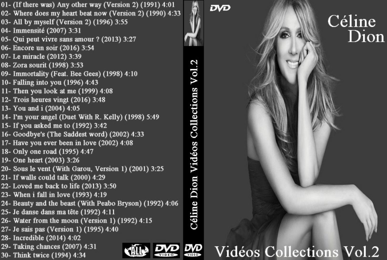 DVD CELINE DION VIDEOS COLLECTIONS  LES CLIPS VOLUME 2 - Concert Et Musique