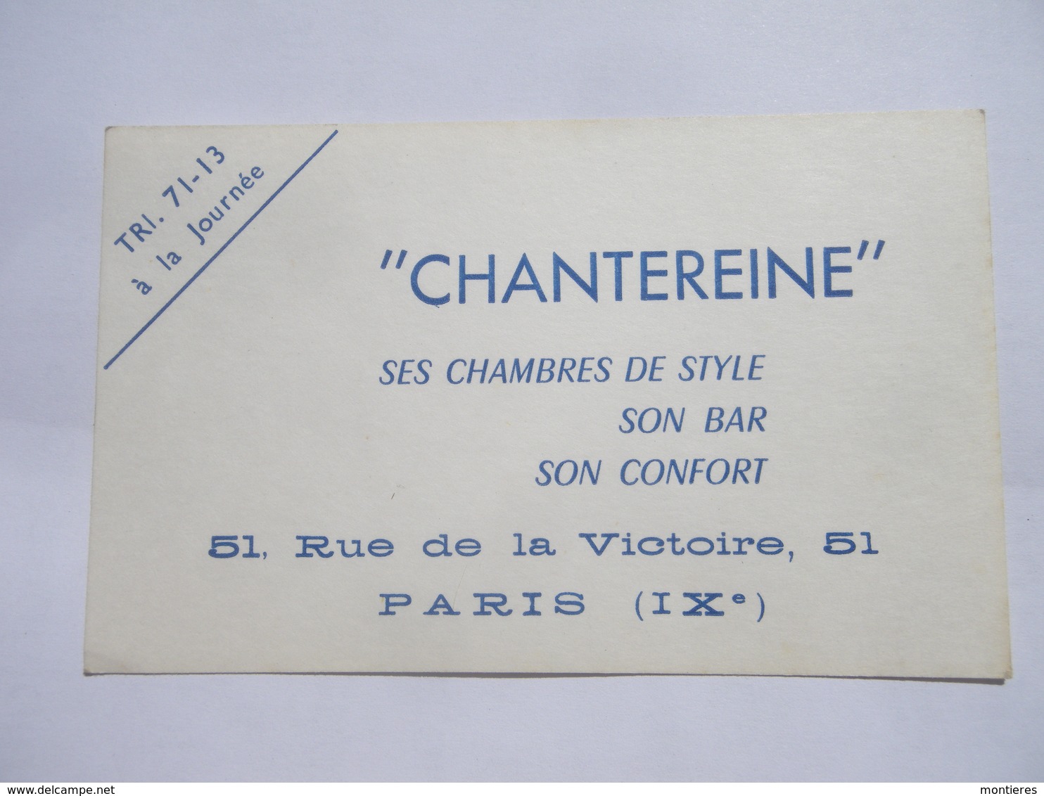 Hôtel CHANTEREINE 51 Rue De La Victoire Paris 75009   ( Trinité ) - Sports & Tourism