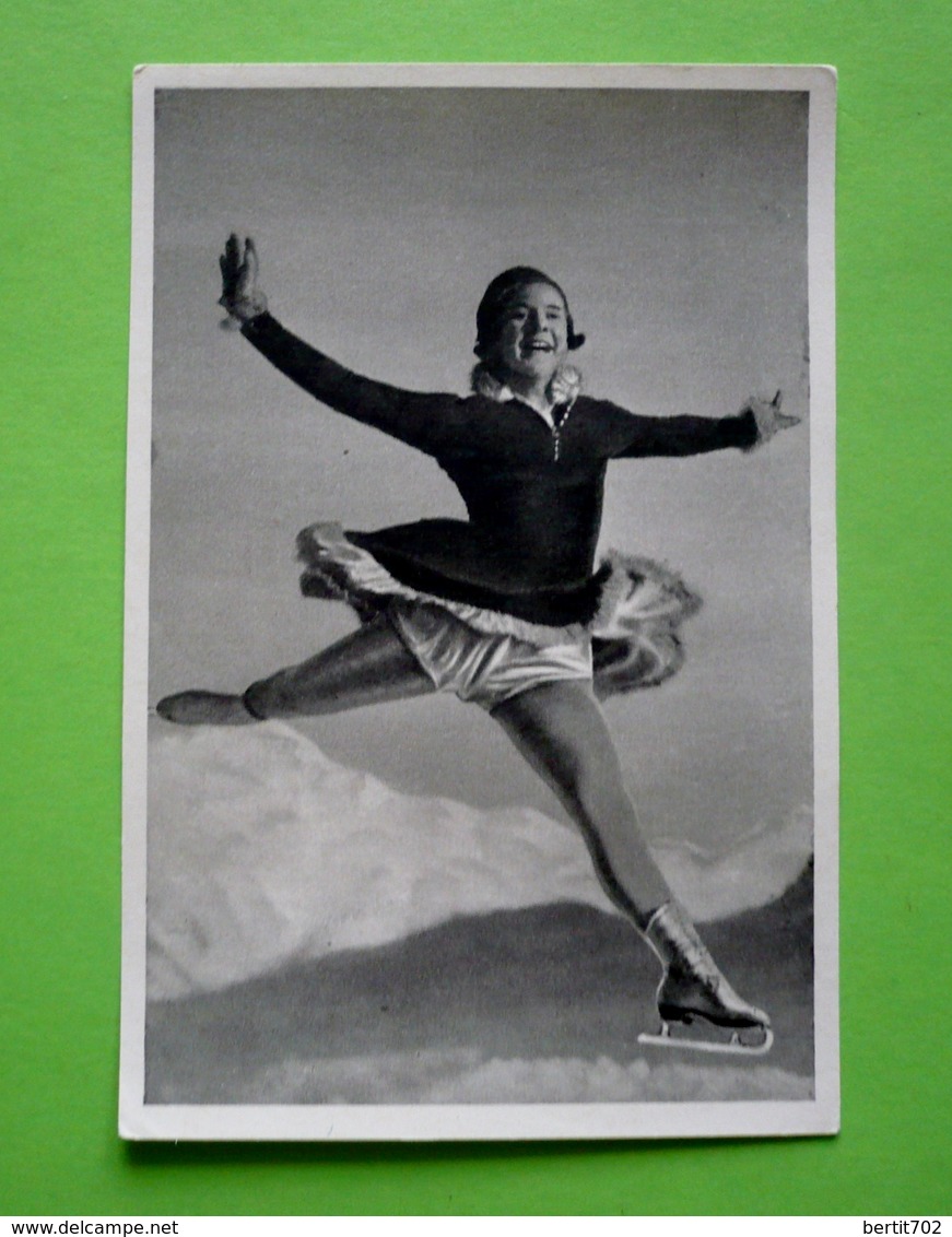 Image 120 X 80 - JEUX OLYMPIQUES 1932 - PATINAGE ARTISTIQUE -  SONJA HENIE Médaillée D'or     - Voir Détails Au Verso - Eiskunstlauf