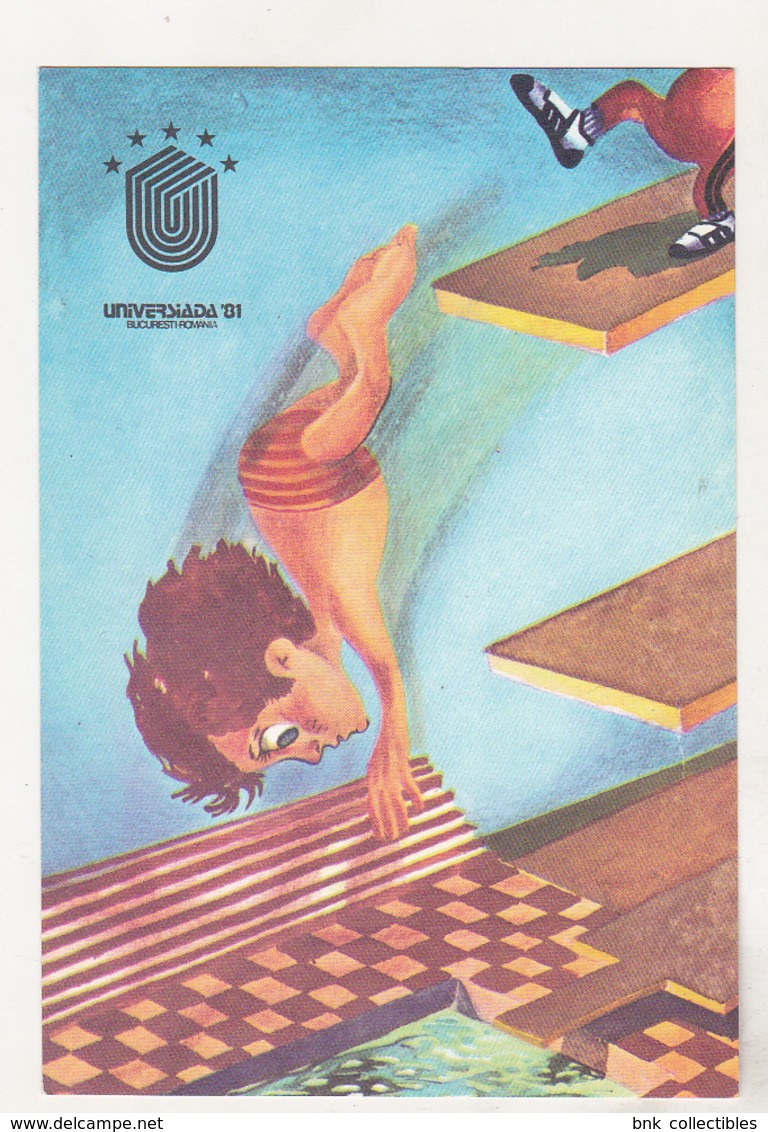 Romania Old Uncirculated Postcard  - Universiada `81 - Universiade 1981 - High Diving - Salto De Trampolin