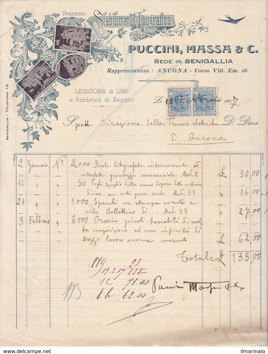 ** PUCCINI,MASSA & C.-(SENIGALLIA-AN).-STAB. TIPOGRAFICO.** - Italia