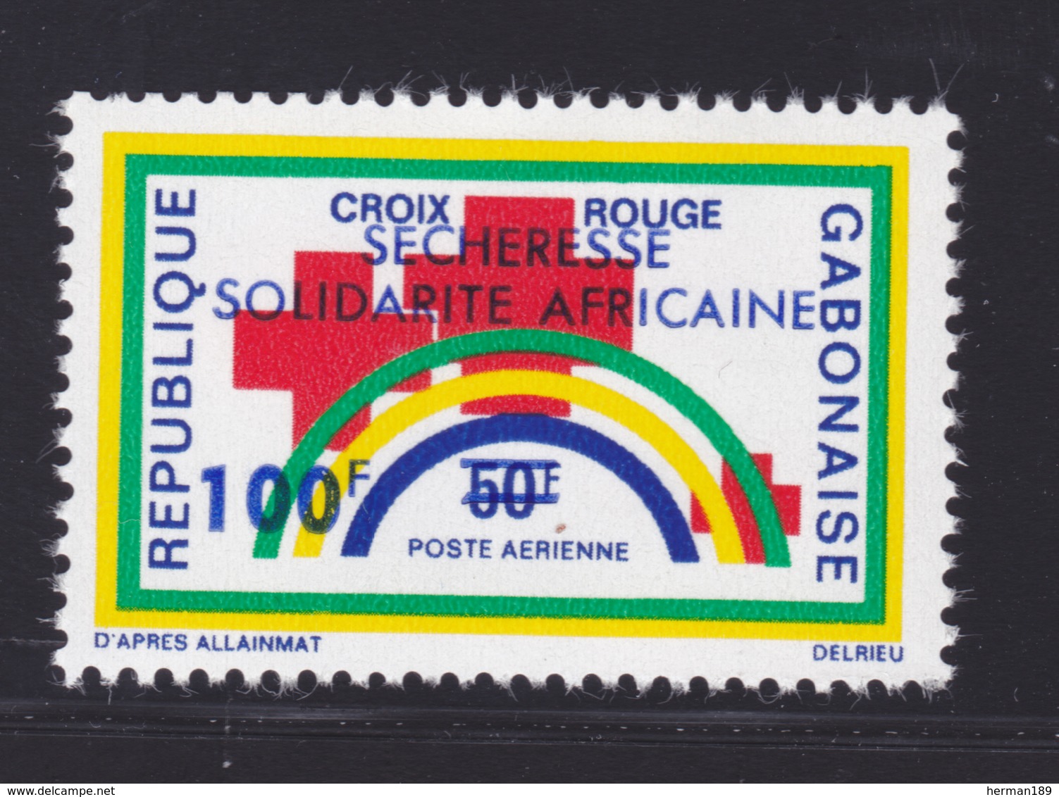 GABON AERIENS N°  143 ** MNH Neuf Sans Charnière, TB (D6721) Sécheresse, Solidarité Africaine, Croix Rouge - Gabon (1960-...)