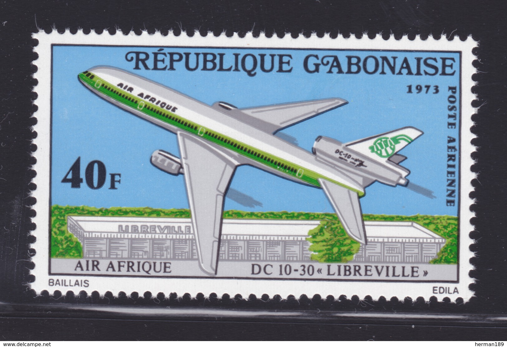 GABON AERIENS N°  138 ** MNH Neuf Sans Charnière, TB (D6723) Air Afrique, Avion DC 10 - Gabon (1960-...)