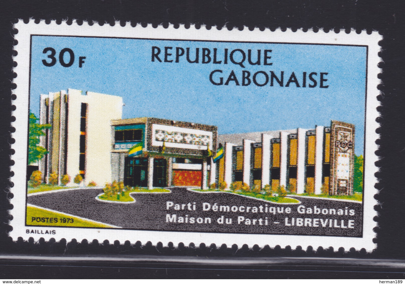 GABON N°  318 ** MNH Neuf Sans Charnière, TB (D6725) Maison Du Parti Démocratique - Gabon (1960-...)