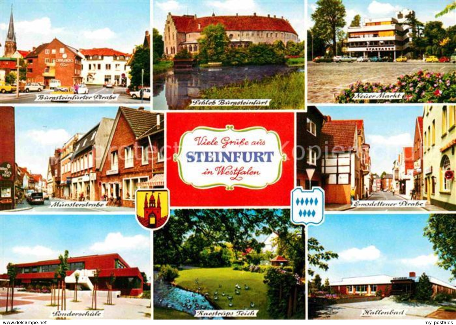 72741013 Steinfurt Westfalen Strassenpartien Schloss Burgsteinfurt Markt Schule - Andere & Zonder Classificatie