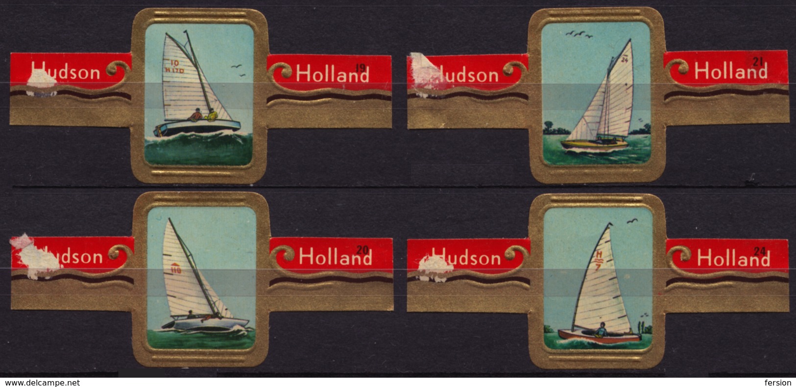 Sailing Boat Ship - HUDSON - Netherlands - CIGAR CIGARS Label Vignette - Etiketten