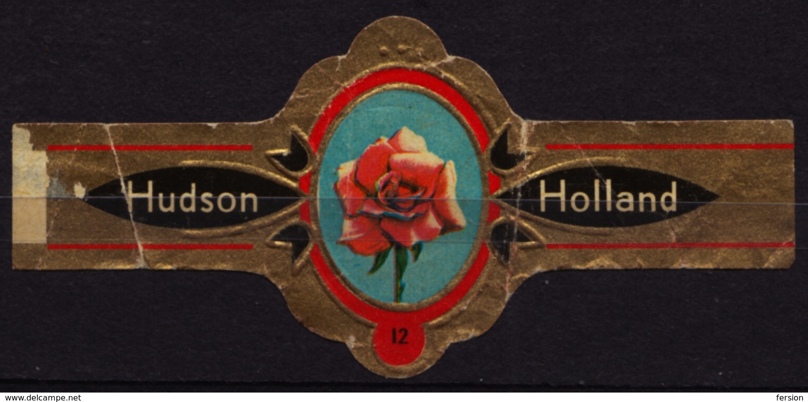 ROSE Flower - HUDSON - Netherlands - CIGAR CIGARS Label Vignette - Etiketten