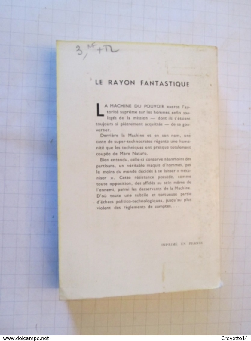 SF2012 : Science Fiction SF Anticipation HACHETTE  / LE RAYON FANTASTIQUE N°71 :  LA MACHINE DU POUVOIR / ALBERT HIGON , - Le Rayon Fantastique