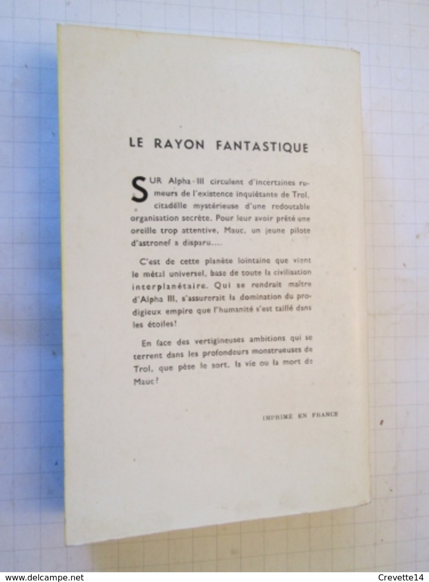 SF2012 : Science Fiction SF Anticipation HACHETTE  / LE RAYON FANTASTIQUE N°67 SERGE MARTEL / L'AVENTURE ALPHEENNE ,  Co - Le Rayon Fantastique