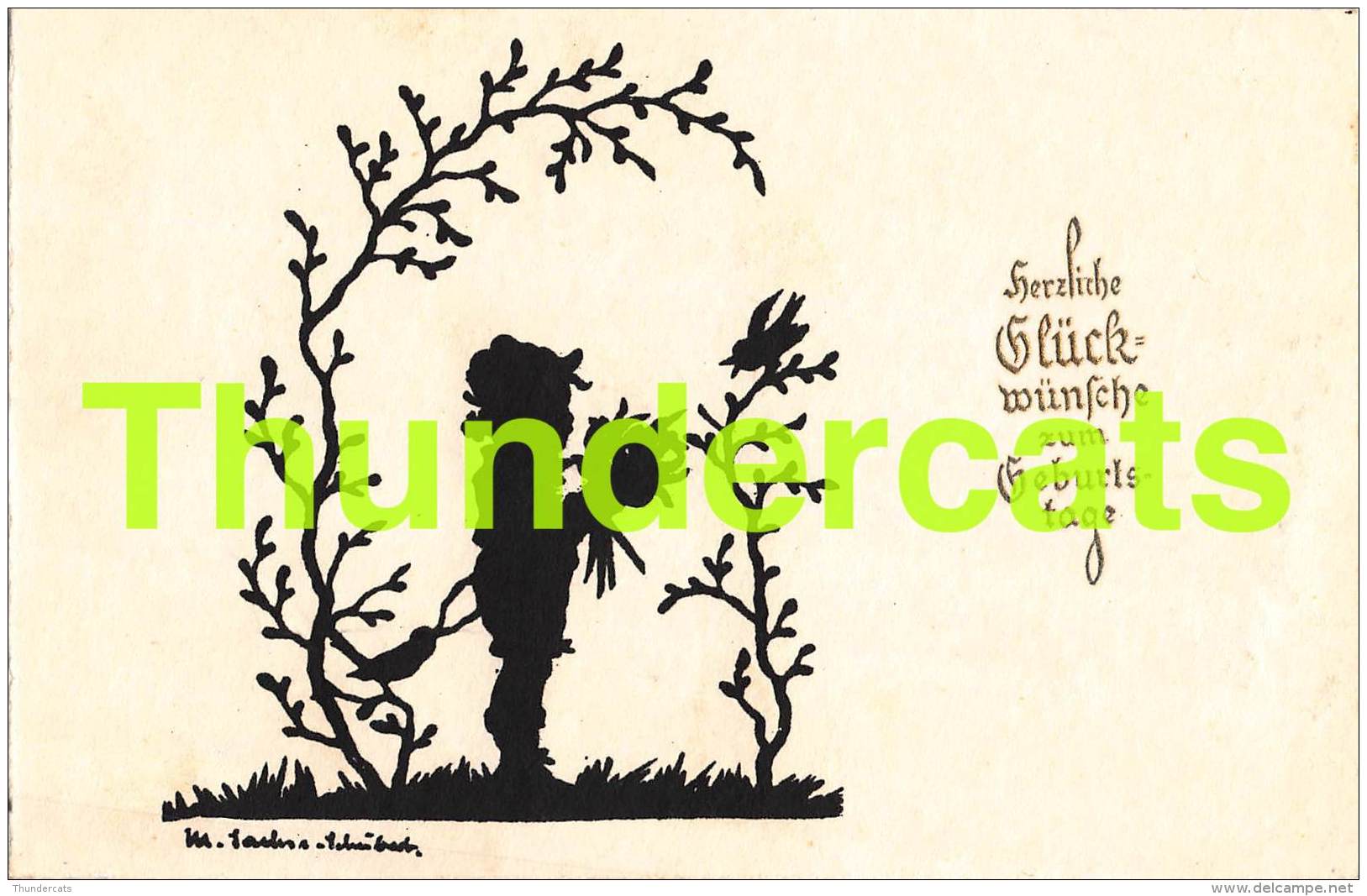 CPA SILHOUETTE SILHOUET  ILLUSTRATEUR SCHUBERT ARTIST SIGNED - Silueta