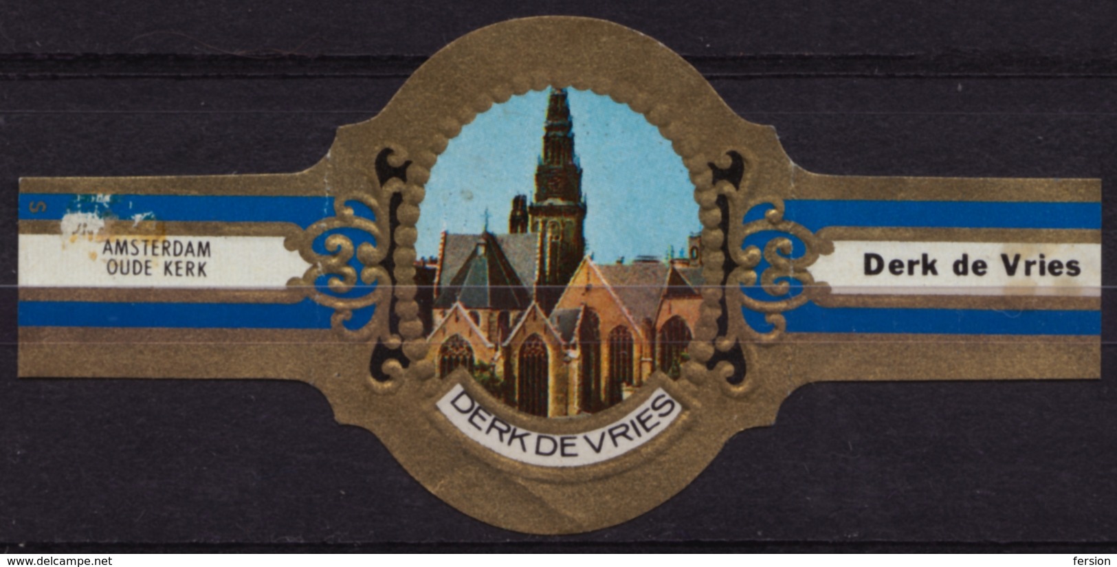 Oude Kerk AMSTERDAM Cathedral Church - Derk De Vries - Netherlands - CIGAR CIGARS Label Vignette - Labels