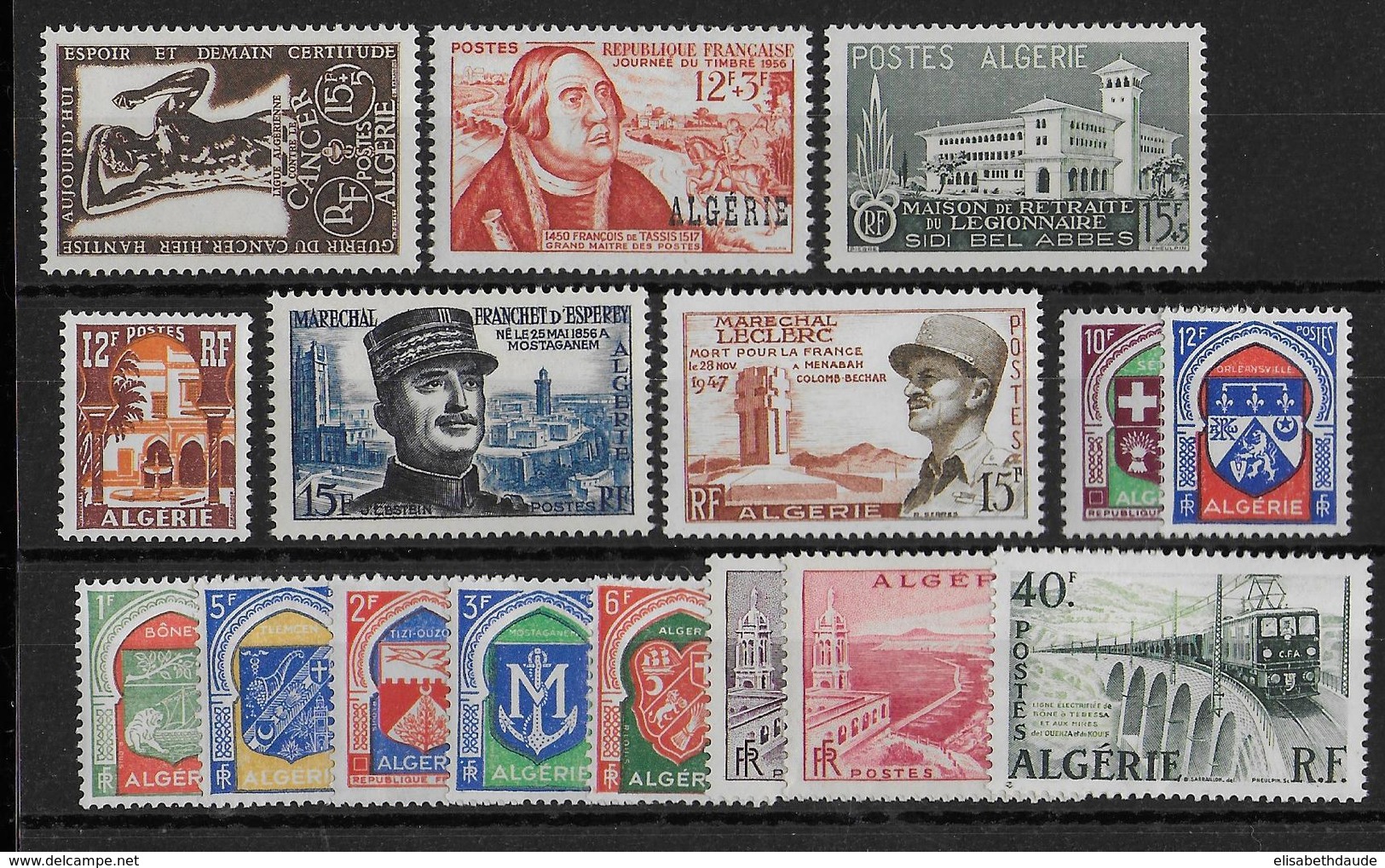 ALGERIE - ANNEE 1956 COMPLETE ** - SANS CHARNIERE - COTE = 24.4 EUR. - Années Complètes